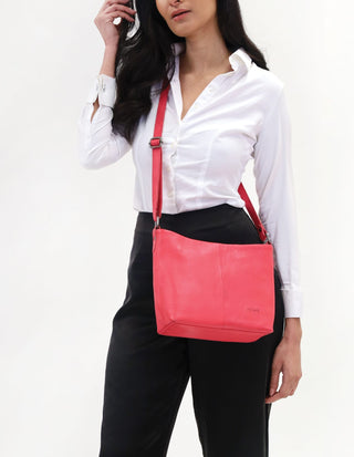 Crossbody Bag Pink / Leather NL 2789 PNK Milleni Ladies Genuine Leather Crossbody Bag in Pink