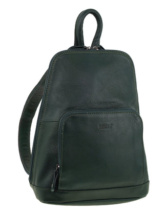 Backpack Olive Green / Leather NL 10767 OLIVE GREEN Milleni Ladies Genuine Leather Twin Zip Backpack  in Olive Green