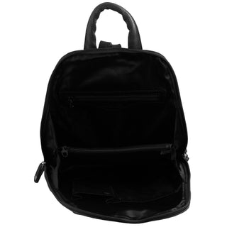 Backpack Black / Leather NL 10767 BLK Milleni Ladies Leather Twin Zip Backpack in Black