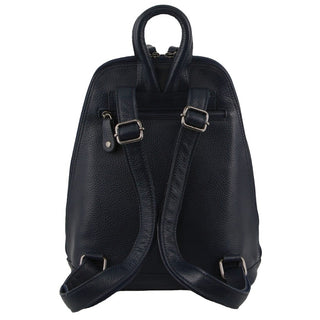 Backpack Navy / Leather NL 10767 NVY Milleni Ladies Leather Twin Zip Backpack  in Navy