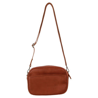 Crossbody Bag Cognac / Leather NL 3737 COGN Milleni Ladies Nappa Leather Cross-Body Bag/Clutch in Cognac