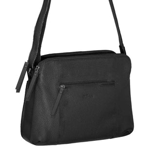 Crossbody Bag Black / Leather NL 10768 BLK Milleni Ladies Nappa Leather Crossbody Bag in Black