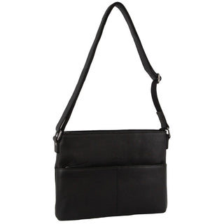 Crossbody Bag Black / Leather NL 3735 BLK Milleni Ladies Nappa Leather Crossbody Bag in Black