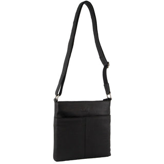 Crossbody Bag Black / Leather NL 3739 BLK Milleni Ladies Nappa Leather Crossbody Bag in Black