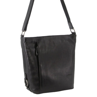 Crossbody Bag Black / Leather NL 9801 BLK Milleni Ladies Nappa Leather Crossbody Bag in Black