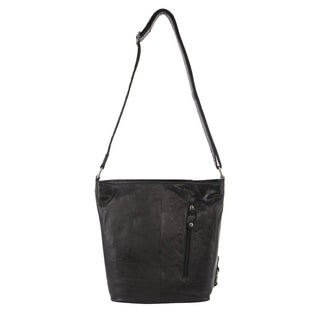 Crossbody Bag Black / Leather NL 9801 BLK Milleni Ladies Nappa Leather Crossbody Bag in Black