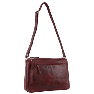 Crossbody Bag Cherry / Leather NL 9426 CHERRY Milleni Ladies Nappa Leather Crossbody  Bag in Cherry