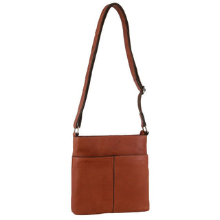 Crossbody Bag Cognac / Leather NL 3739 COGN Milleni Ladies Nappa Leather Crossbody Bag in Cognac