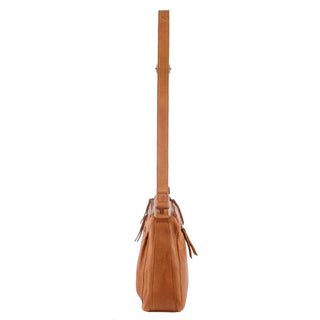 Crossbody Bag Cognac / Leather NL 9426 COGNC Milleni Ladies Nappa Leather Crossbody Bag in Cognac