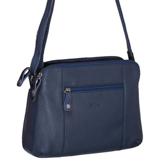 Crossbody Bag Navy / Leather NL 10768 NVY Milleni Ladies Nappa Leather Crossbody Bag in Navy