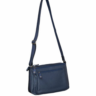 Crossbody Bag Navy / Leather NL 9426 NAVY Milleni Ladies Nappa Leather Crossbody Bag in Navy