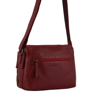 Crossbody Bag Red / Leather NL 10768 RED Milleni Ladies Nappa Leather Crossbody Bag in Red