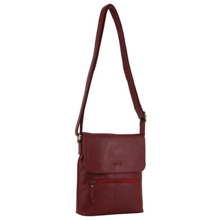 Crossbody Bag Red / Leather NL 9470 RED Milleni Ladies Nappa Leather Crossbody Bag in Red