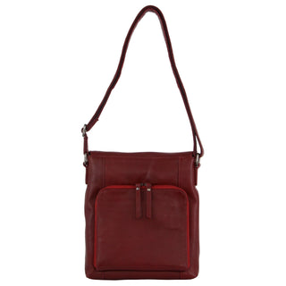 Crossbody Bag Red / Leather NL 9470 RED Milleni Ladies Nappa Leather Crossbody Bag in Red