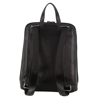 Backpack Black / Leather NL 3546 BLK Milleni Ladies Nappa Leather Twin Zip Backpack in Black