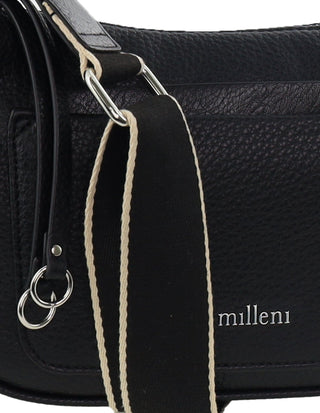 Crossbody Bag Black / Vegan Leather PV 4037 BLK Milleni Ladies Vegan Leather Fashion Everyday Crossbody in Black