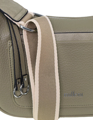 Crossbody Bag Taupe / Vegan Leather PV 4037 TAUPE Milleni Ladies Vegan Leather Fashion Everyday Crossbody in Taupe