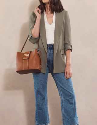 Tote Bag Tan / Vegan Leather PV 4034 TAN Milleni Ladies Vegan Leather Fashion Mini Tote Bag in Tan