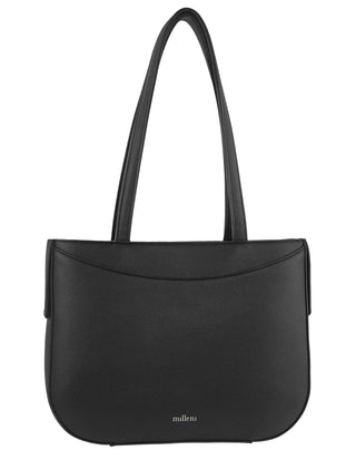 Tote Bag Black / Vegan Leather PV 4036 BLK Milleni Ladies Vegan Leather Fashion Shoulder Tote Bag in Black