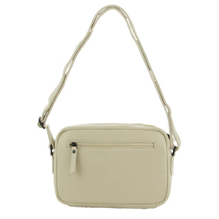 Crossbody bag Cement / Leather NL 3871 CEMENT Milleni Leather Ladies Multi-Zip Crossbody Bag in Cement