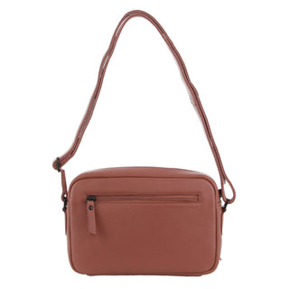 Crossbody bag Cement / Leather NL 3871 ROSE Milleni Leather Ladies Multi-Zip Crossbody Bag in Rose