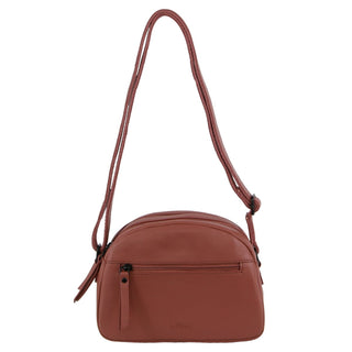 Crossbody bag Rose / Leather NL 3869 ROSE Milleni Leather Ladies Multi-Zip Crossbody Bag in Rose