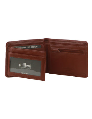 Leather Wallet Tan / Leather C 5129 TAN Milleni Leather Men's Flat Wallet In Tan