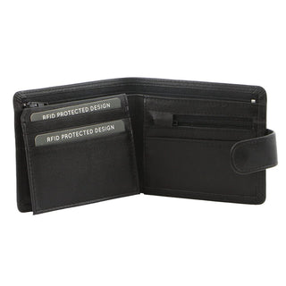 Leather Wallet Black / Leather C 10540 BLK Milleni Leather Men's Tab Wallet in Black