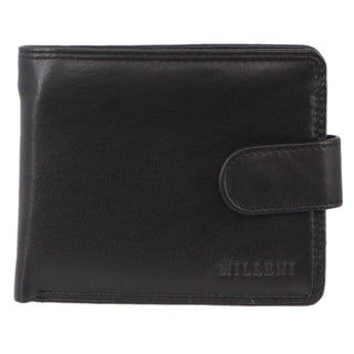 Leather Wallet Black / Leather C 10541 BLK Milleni Leather Men's Tab Wallet in Black