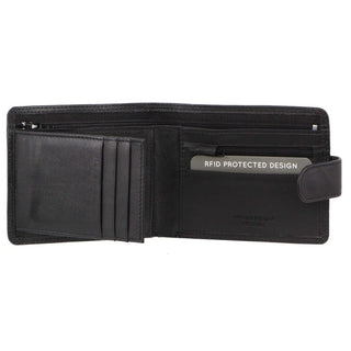 Leather Wallet Black / Leather C 10541 BLK Milleni Leather Men's Tab Wallet in Black