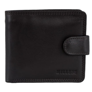 Leather Wallet Black / Leather C 5128 BLK Milleni Leather Men's Tab Wallet in Black