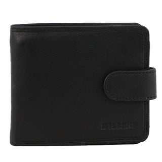 Leather Wallet Black / Leather LW C529 BLK Milleni Leather Men's Tab Wallet in Black