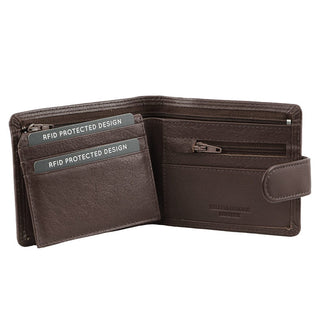 Leather Wallet Brown / Leather C 10540 BRN Milleni Leather Men's Tab Wallet in Brown