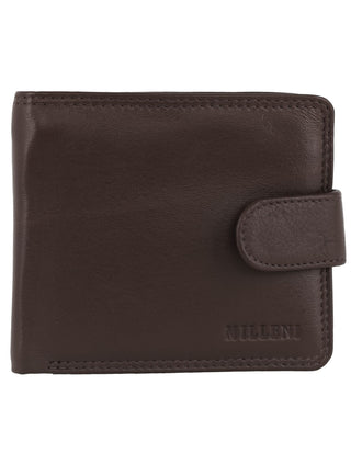 Men's Wallet Brown / Leather LW C529 BROWN Milleni Leather Men's Tab Wallet in Brown