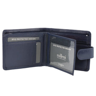 Leather Wallet Navy / Leather C 10542 NVY Milleni Leather Men's Tab Wallet in Navy