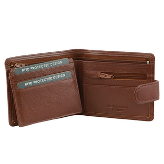 Leather Wallet Tan / Leather C 10540 TAN Milleni Leather Men's Tab Wallet in Tan