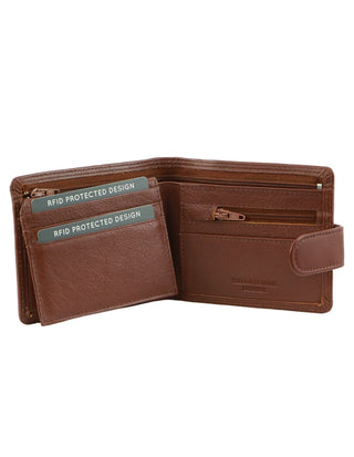 Leather Wallet Tan / Leather C 10540 TAN Milleni Leather Men's Tab Wallet in Tan