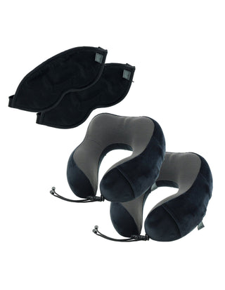 Travel Accessories MT SLEEP EASY PACK Milleni Travel Couples Sleeping Pillows & Eye Masks Travel Pack