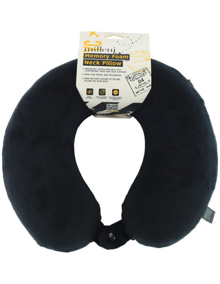 Travel Accessories Black MT 023 BLK Milleni Travel Memory Foam Neck Pillow in Black