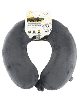 Travel Accessories Grey MT 023 GRY Milleni Travel Memory Foam Neck Pillow in Grey