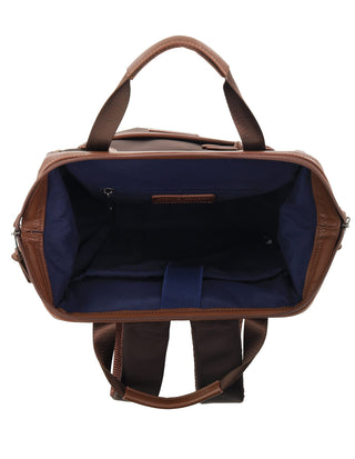 Backpack Chocolate / Nylon/Vegan Leather PC 4107 CHOC Pierre Cardin 2-Tone Lite Backpack in Chocolate