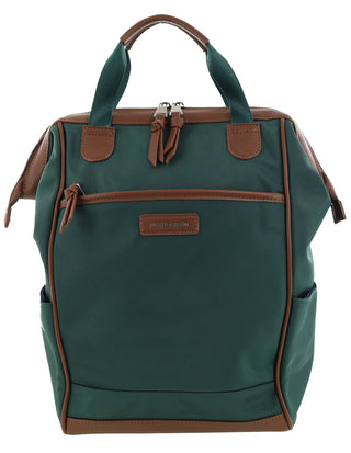 Backpack Olive / Nylon/Vegan Leather PC 4107 OLIVE Pierre Cardin 2-Tone Lite Backpack in Olive