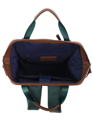 Backpack Olive / Nylon/Vegan Leather PC 4107 OLIVE Pierre Cardin 2-Tone Lite Backpack in Olive