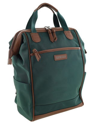 Backpack Olive / Nylon/Vegan Leather PC 4107 OLIVE Pierre Cardin 2-Tone Lite Backpack in Olive
