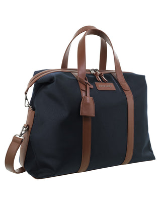 Overnight Bag Black / Nylon/Vegan Leather PC 4110 BLACK Pierre Cardin 2-Tone Lite Duffle Carry On in Black