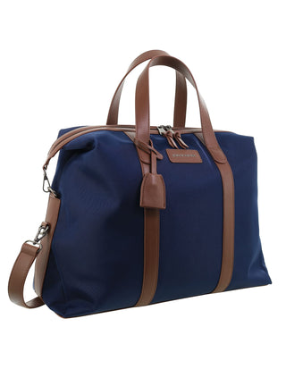 Overnight Bag Navy / Nylon/Vegan Leather PC 4110 NAVY Pierre Cardin 2-Tone Lite Duffle Carry On in Navy