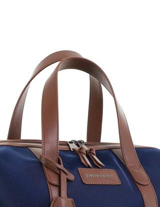 Overnight Bag Navy / Nylon/Vegan Leather PC 4110 NAVY Pierre Cardin 2-Tone Lite Duffle Carry On in Navy