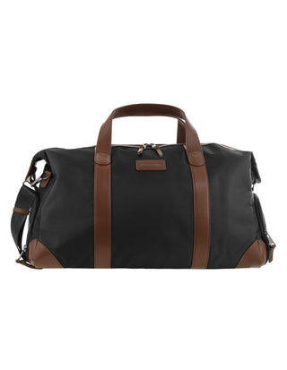 Overnight Bag Black / Nylon/Vegan Leather PC 4111 BLACK Pierre Cardin 2-Tone Lite Overnight Bag in Black