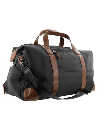 Overnight Bag Black / Nylon/Vegan Leather PC 4111 BLACK Pierre Cardin 2-Tone Lite Overnight Bag in Black