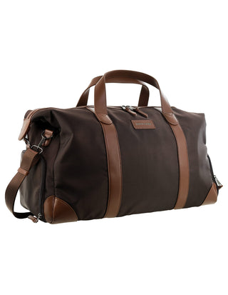 Overnight Bag Chocolate / Nylon/Vegan Leather PC 4111 CHO Pierre Cardin 2-Tone Lite Overnight Bag in Chocolate